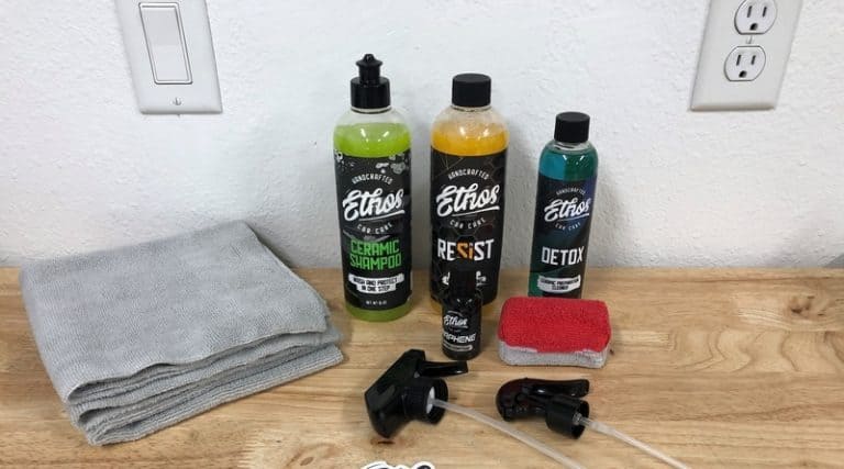 Bottles of Product from Ethos graphene coating kit.